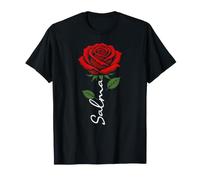 Salma Personalisierte Rose Name Elegant Floral Frauen Mädchen T-Shirt