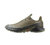 Salomon Alphacross 5 Gore-Tex wasserdichte Herren Trail-Laufschuhe, Outdoor-bereit, Wasser- und Wetterschutz, Anhaltender Komfort, Olive Night, 44 2/3