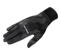 Salomon Cross Warm Handschuhe Unisex, Praktisches Design, Atmungsaktiv & wärmend, stylisches Design, Deep Black, AO, Reflective Silver, XS