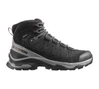 Wanderschuh SALOMON "QUEST ECHO GORE TEX", Damen, Gr. 46, schwarz, castlerock, schwarz, Leder, Synthetik, Schuhe Wanderschuh, wasserdicht (96354338-46) schwarz, castlerock, schwarz