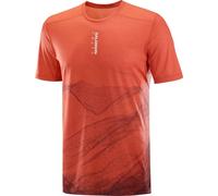 Salomon - Technisches und nahtloses T-Shirt - S/Lab Ultra Tee Aop M Burnt Sienna/Decadent Chocolate für Herren - Größe M - Orange Orange M