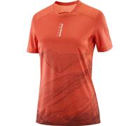 Salomon - Technisches T-Shirt ohne Nähte - S/Lab Ultra Tee Aop W Burnt Sienna/Decadent Chocolate für Damen - Größe M - Orange Orange M
