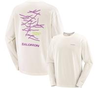 Salomon - Urbanes T-Shirt aus Bio-Baumwoll-Stretch mit langarm / langärmligem Schnitt - Unisex - Wild Rays LS Tee M Whisper White - Wild Weiß M