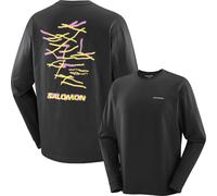 Salomon - Urbanes T-Shirt aus Stretch-Bio-Baumwolle mit langen ärmeln - Unisex - Wild Rays LS Tee M Deep Black - Wild Rays LS Tee M Deep schwarz M