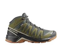 Wanderschuh SALOMON "X-ADVENTURE RECON MID GTX", Gr. 42,5, peat, martini olive, oxford tan, Leder, Textil, sportlich, Schuhe, wasserdicht (81177611-42,5) peat, martini olive, oxford tan