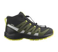 SALOMON XA PRO V8 MID CSWP J Wanderstiefel Unisex-Kinder, L47289400 Black Deep/Lichen Green/Safety Yellow, 35 EU