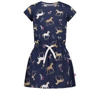 SALT AND PEPPER BY KIDS PARK Female Girls Dress AOP Horses Kinderkleid, True Navy, 140 EU