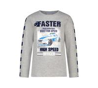 SALT AND PEPPER BY KIDS PARK Jungen Langarmshirt mit Polizei Flock-Print T-Shirt, Grey Melange, 116 cm-122 cm