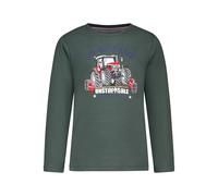 SALT AND PEPPER BY KIDS PARK Jungen Langarmshirt mit Traktor Stickerei-Applikation T-Shirt, Cypress Green, 116/122 cm