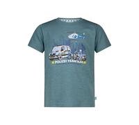 Jungen T-Shirt mit Polizei-Stickerei SALT AND PEPPER petrol Gr. 128/134