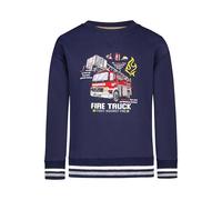 SALT AND PEPPER BY KIDS PARK Jungen Sweatshirt mit Feuerwehr Stickerei-Applikation T-Shirt, True Navy, 104 cm-110 cm