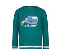 SALT AND PEPPER BY KIDS PARK Jungen Sweatshirt mit Lastwagen Stickerei zum Öffnen T-Shirt, Hunter Green, 128 cm-134 cm