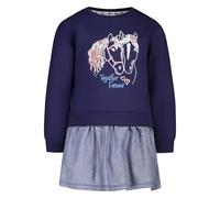 SALT AND PEPPER BY KIDS PARK Mädchen Girls Dress Horse EMB Sequins Kinderkleid, True Navy, 140 cm