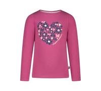 SALT AND PEPPER BY KIDS PARK Mädchen Langarmshirt mit glitzerndem Herz Print T-Shirt, red Violet, 128 cm-134 cm