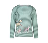 SALT AND PEPPER BY KIDS PARK Mädchen Langarmshirt mit Hunde Stickerei-Applikation T-Shirt, Smoke Green, 128 cm-134 cm