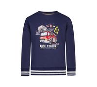 SALT AND PEPPER BY KIDS PARK Jungen Sweatshirt mit Feuerwehr Stickerei-Applikation T-Shirt, True Navy, 116-122
