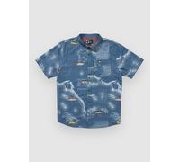 Salty Crew Flagship Uv Button Up Short Sleeve Shirt Blau M Mann