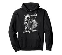 Salty Hair Sandy Boots Surfer Girl Beach Ocean Wave Surfen Pullover Hoodie