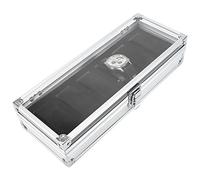Saluaqui Uhrenaufbewahrungsbox aus Aluminium mit 6 Fächern, Schmuckvitrine für 6 Uhren, Rechteckiges Design für Zuhause und Reisen (#1)