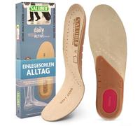Saluber Orthopädische Einlegesohlen Leder, Schuheinlagen Handgefertigt Made in Italy, Poron+ Stoßdämpfung, Atmungsaktiv Geruchshemmend, Damen Herren, Style Daily 405