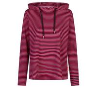 Salzhaut Damen Hoodie-Shirt Vatting Langarm mit Streifen - Gestreiftes Kapuzenshirt in Navy-Beetroot Größe 3XL