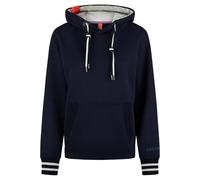 Salzhaut Damen Hoodie Verdattert Unifarben - Modischer Kapuzenpullover mit Tasche in Navy Größe L