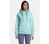 Salzhaut Damen Kapuzen-Sweatjacke Sööte - Kapuzenjacke Hoodie Shirtjacke mit Kapuze mit Kordelzug in Aqua Größe L