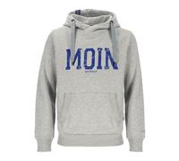 Salzhaut Herren Hoodie Heff mit Moin-Print - Weicher Kapuzenpullover mit Eingrifftaschen in Grey-Navy Größe 3XL