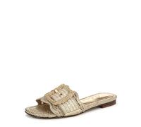 Sam Edelman Flat Sandal Shoes for Women - Bambi 6, Amber Gold Raffia, 36.5 EU
