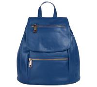 Cityrucksack SAMANTHA LOOK Gr. B/H/T: 24 cm x 27 cm x 11 cm, blau Rucksäcke echt Leder, Made in Italy (48947420-0)
