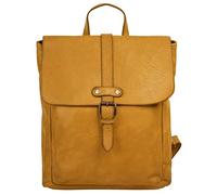 Cityrucksack SAMANTHA LOOK "SAMANTHA LOOK Damen Rucksack Echt Leder, Made in Italy", Damen, Gr. B/H/T: 25cm x 32cm x 7cm, onesize, gelb, Leder, Rindsleder, leicht glänzend, unifarben, Rucksäcke Cityru