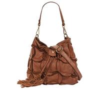 Samantha Look Handtasche Echt Leder Damen 021325 Made in Italy, Vintage Schultertasche mit Falzmuster, Umhängetasche mit Smartphonefach