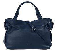 Henkeltasche SAMANTHA LOOK Gr. B/H/T: 33cm x 23cm x 12cm onesize, blau, Damen, Leder, unifarben, leicht glänzend, Taschen, echt Leder, Made in Italy (55902924-0) blau