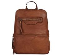 Cityrucksack SAMANTHA LOOK, Damen, Gr. B/H/T: 36cm x 26cm x 13cm, onesize, braun (cognac), Leder, Rindsleder, leicht glänzend, unifarben, Rucksäcke Cityrucksack, echt Leder, Made in Italy (68117369-0)
