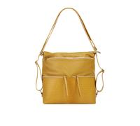 Umhängetasche SAMANTHA LOOK, Damen, Gr. B/H/T: 33cm x 32cm x 11cm onesize, gelb, Leder, Reptilienprägung, Taschen Umhängetasche, echt Leder, Made in Italy (64570225-0)