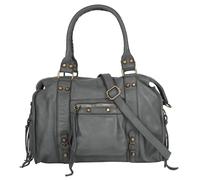 Shopper SAMANTHA LOOK, Damen, Gr. B/H/T: 34cm x 27cm x 12cm onesize, grau, Leder, Taschen Shopper, echt Leder, Made in Italy (51243722-0) grau