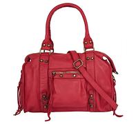 Shopper SAMANTHA LOOK Gr. B/H/T: 34 cm x 27 cm x 12 cm onesize, rot Damen Taschen Handtaschen echt Leder, Made in Italy (70703712-0)