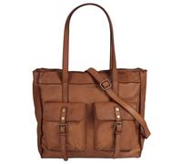 Shopper SAMANTHA LOOK Gr. B/H/T: 37 cm x 32 cm x 8 cm onesize, braun (cognac) Damen Taschen Handtaschen echt Leder, Made in Italy (63449840-0)
