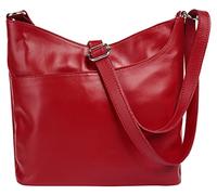 Umhängetasche SAMANTHA LOOK Gr. B/H/T: 25 cm x 20 cm x 5 cm onesize, rot Damen Taschen Handtaschen echt Leder, Made in Italy (74894424-0)