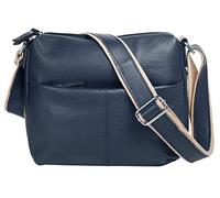 Umhängetasche SAMANTHA LOOK, Damen, Gr. B/H/T: 26cm x 24cm x 5cm onesize, blau, Leder, unifarben, Taschen Umhängetasche, echt Leder, Made in Italy (22130217-0) blau