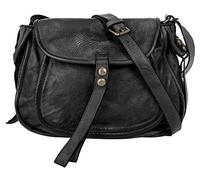Samantha Look Umhängetasche echt Leder Damen | Made in Italy, kompakte Umhängetasche, Schultertasche mit Druckknopf | 019565