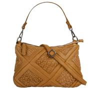 Samantha Look Umhängetasche echt Leder Damen | Made in Italy, Verspielte Handtasche mit Flechtoptik, Rückfach für wichtige Dokumente und Reißverschluss | 021377