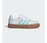 Sneaker ADIDAS ORIGINALS "SAMBAE FÜR KINDER", Gr. 37, cloud weiß, clear mint, gold metallic, Baumwolle, Synthetik, sportlich, Schuhe (83593963-37) cloud weiß, clear mint, gold metallic