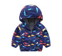 SAMGU Unisex Kinder Jacke Kapuzen Dinosaurier Cartoon Aufdruck Winddicht Windjacke Frühling Herbst Sommer Outwear Mädchen Jungen Softshelljacke Sweatjacke Kapuzenjacke Mantel 1-6 Jahre