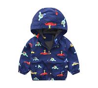 SAMGU Unisex Kinder Jacke Kapuzen Dinosaurier Cartoon Aufdruck Winddicht Windjacke Frühling Herbst Sommer Outwear Mädchen Jungen Softshelljacke Sweatjacke Kapuzenjacke Mantel 1-6 Jahre