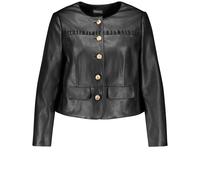 SAMOON - Blazerjacke mit Leder-Optik 01100 BLACK - Gr. - 46