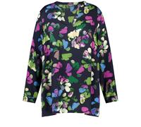 SAMOON - BLUSE 1/1 ARM dark green gemustert - Gr. - 50