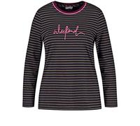 Samoon Damen 371026-26512 Langarmshirt, per Pack Mehrfarbig (Navy/Camel Ringel 8105), Large (Herstellergröße: L)