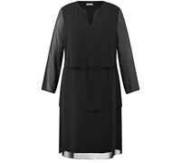 SAMOON Damen 980999-29249 Kleid, Black, 46