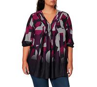 Samoon Damen Ausgestellte Bluse mit 3/4 Arm 3/4 Arm Gemustert, gepunktet, gestreift Navy Gemustert 44